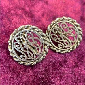 Elegant Sterling Silver Monogram Earrings LBC